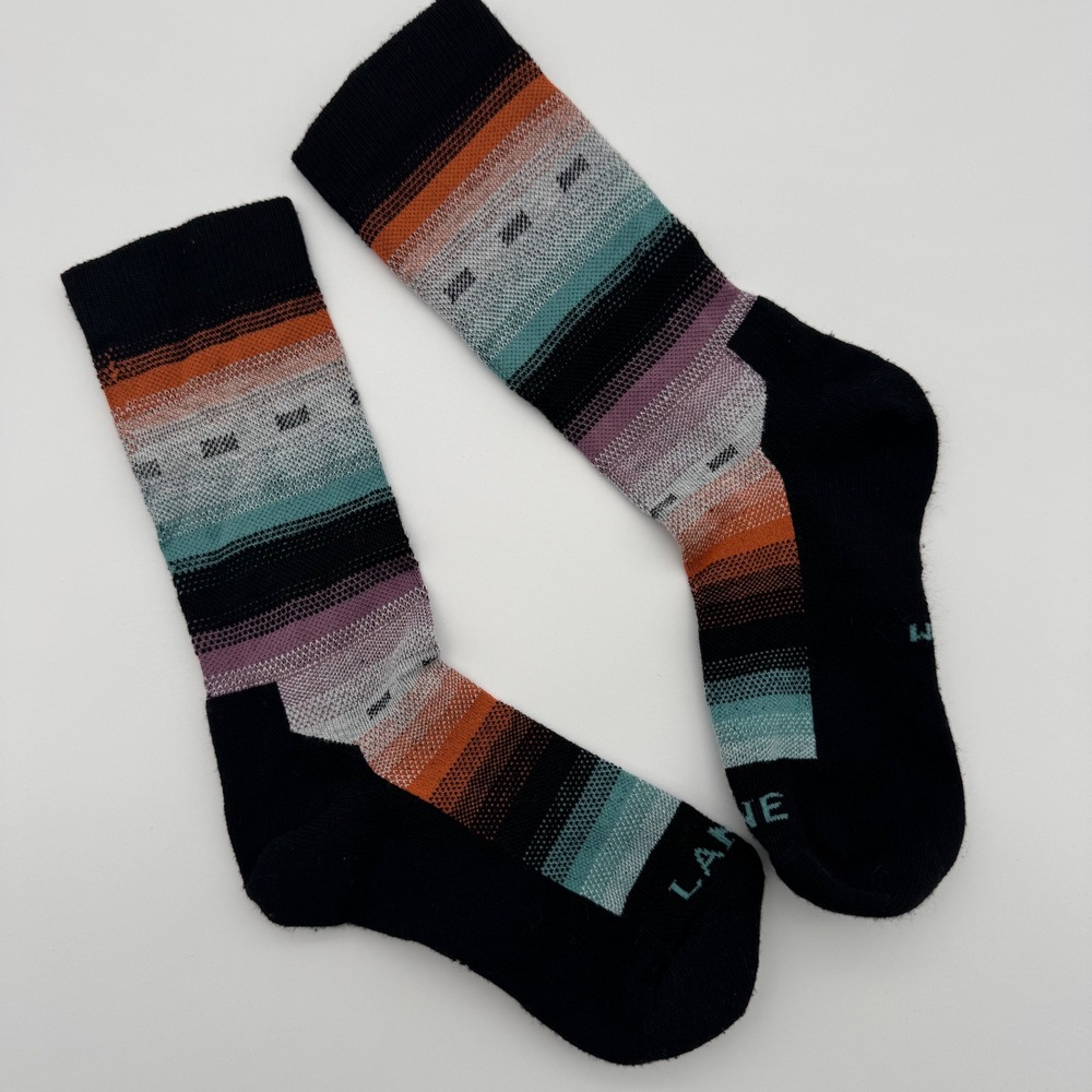 Canyon Lane‎ Womens Crew Socks Multicolor Striped Southwestern Performance Knit